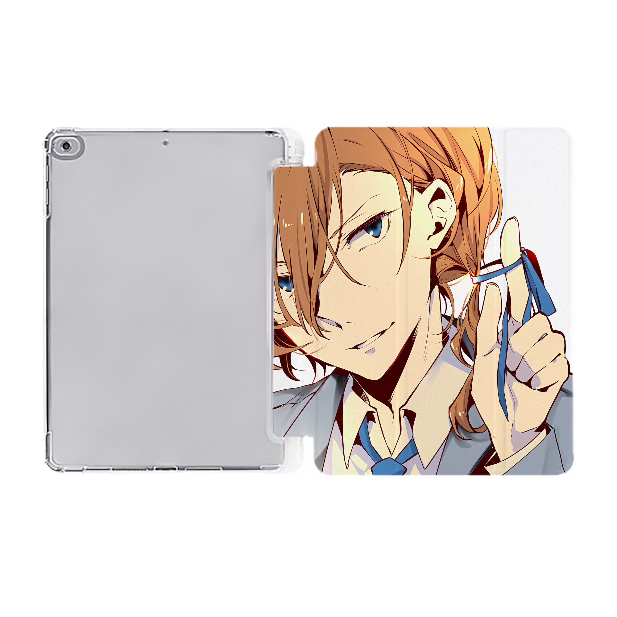 （画像用） 文豪ストレイドッグス Bungo Stray Dogs IPad ケース ペン収納付き 三つ折りスタンド PUレザー×シリコン 対応機種9.5/10.5/10.9インチ